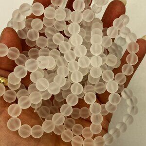 200 Beads Beautiful Mermaid Glass Beads White, Gray OR MIX Beads Frosted 8mm NEW